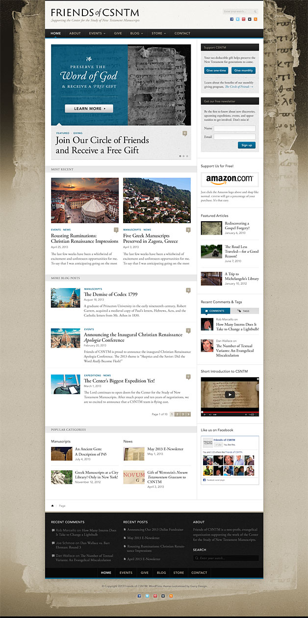 A screenshot of the Friends of CSTNM website