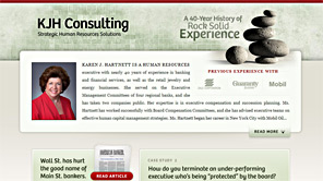 A screenshot of the new KJH Consulting website