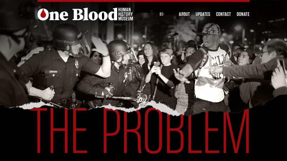 A screenshot of the One Blood Human History Museum website