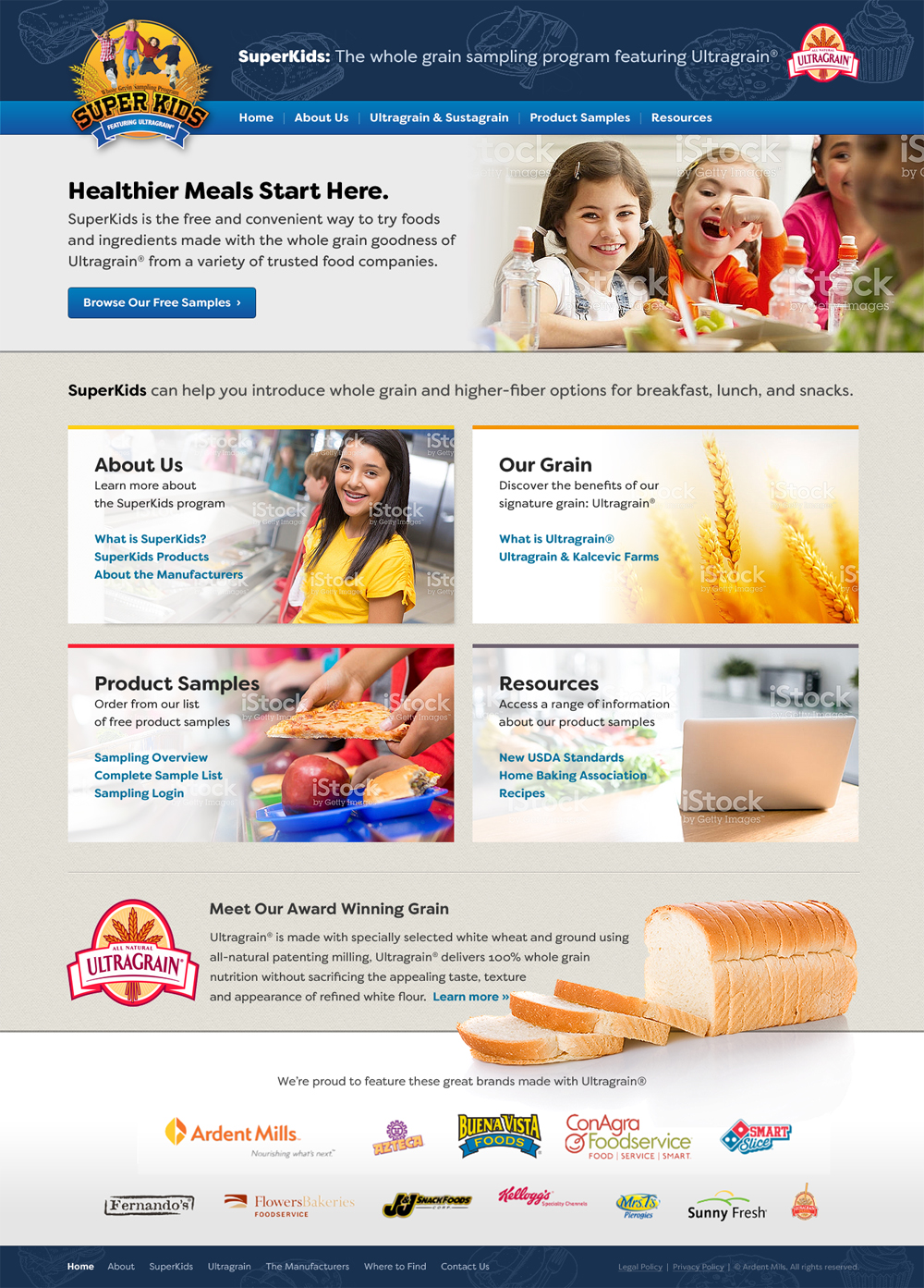 A screenshot of the 2016 updated SuperKids homepage