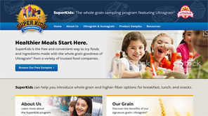 A screenshot of the new Superkids website