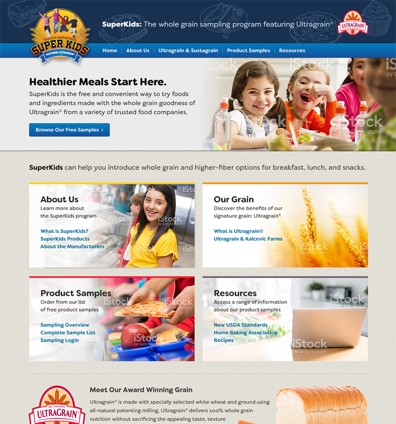 A screenshot of the new SuperKids website