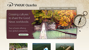 A screenshot of the new YWAM Ozarks website